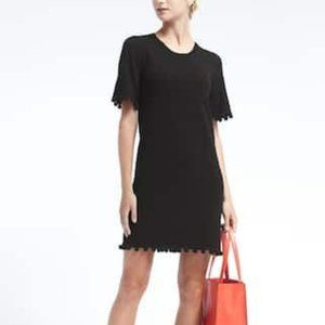 Banana Republic Black Pom Pom Accent Shift Dress Sweater